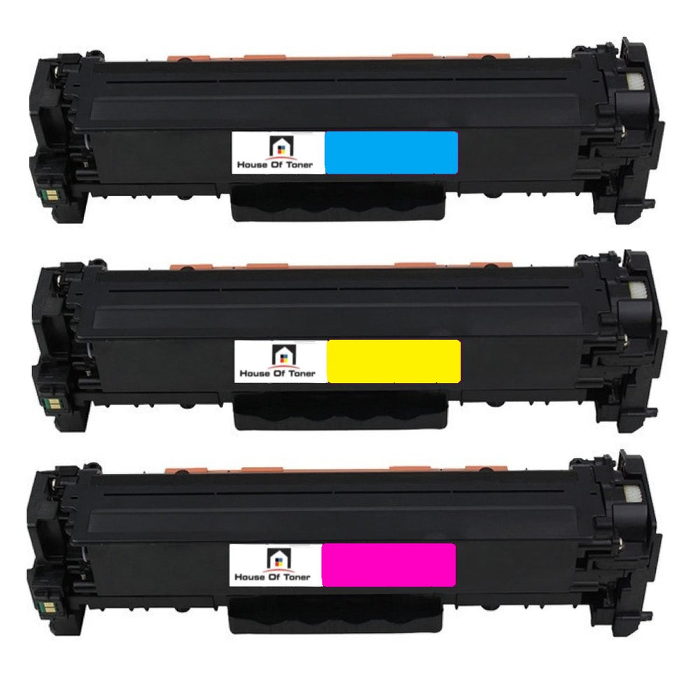 Compatible Toner Cartridge Replacement for HP CC531A, CC533A, CC532A (304A) Cyan, Yellow, Magenta (3-PACK) Compatible Toner Cartridge Replacement for HP CC531A, CC533A, CC532A (304A) Cyan, Yellow, Magenta (3-PACK)