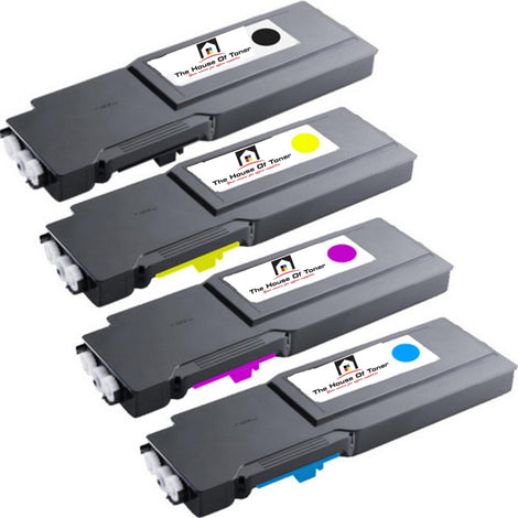 Compatible Toner Cartridge Replacement For Dell 331-8429, 331-8430, 331-8431, 331-8432 (C4CHT7, 40W00, F8N91, FMRYP ) Extra High Yield Black, Cyan, Yellow, Magenta (4-Pack)
