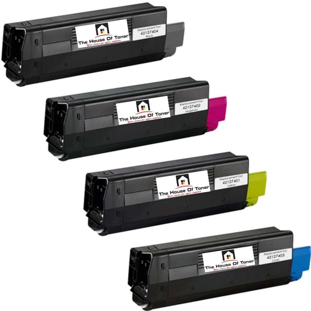 Compatible Toner Cartridge Replacement for OKIDATA 42127401, 42127402, 42127403, 42127404 (High Yield Black, Cyan, Yellow, Magenta) 5K YLD (4-Pack) Compatible Toner Cartridge Replacement for OKIDATA 42127401, 42127402, 42127403, 42127404 (High Yield Black, Cyan, Yellow, Magenta) 5K YLD (4-Pack)