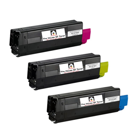 Compatible Toner Cartridge Replacement for OKIDATA 42127402, 42127403, 42127401 (High Yield Cyan, Yellow, Magenta) 5K YLD (3-Pack)