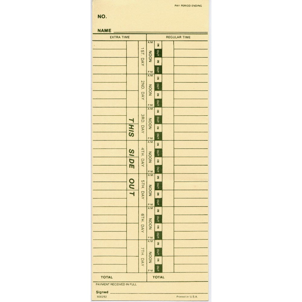 ACP762 ACRO BRAND 09-1123-000 1000/PK WKLY TIME CARDS ACP762 ACRO BRAND 09-1123-000 1000/PK WKLY TIME CARDS