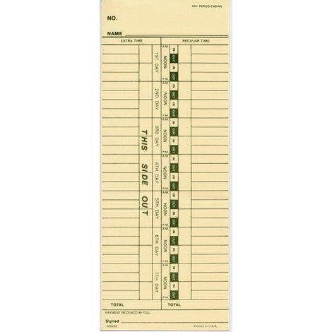 ACP762 ACRO BRAND 09-1123-000 1000/PK WKLY TIME CARDS