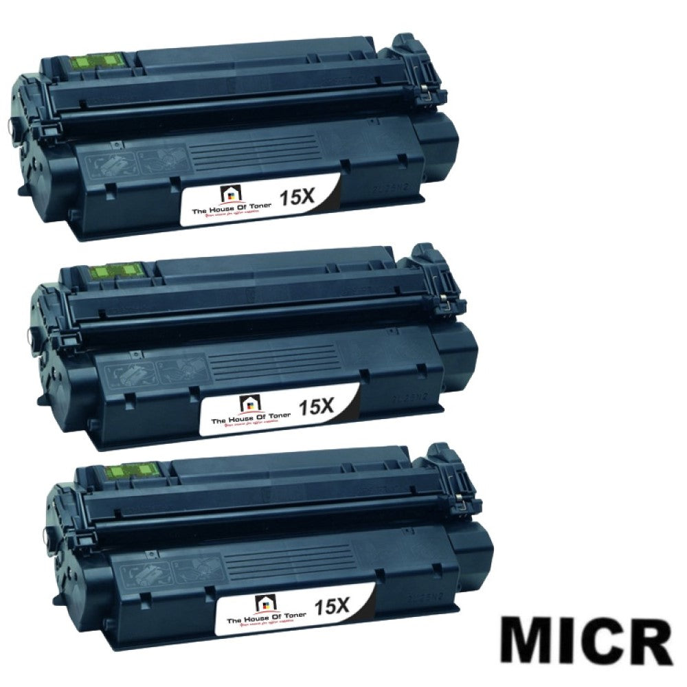 Compatible Toner Cartridge Replacement For HP C7115X (15X) High Yield Black (3.5K YLD) 3-Pack (W/Micr) Compatible Toner Cartridge Replacement For HP C7115X (15X) High Yield Black (3.5K YLD) 3-Pack (W/Micr)
