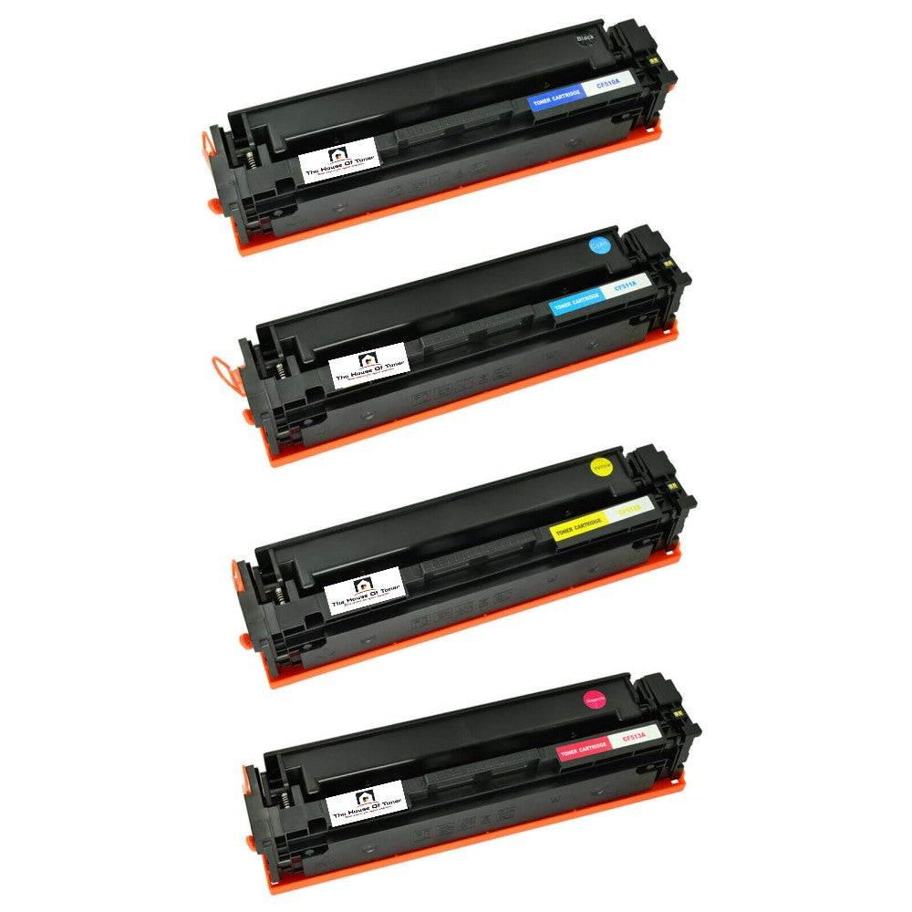 Compatible Toner Cartridge Replacement for HP CF510A, CF512A, CF513A (202A) Black, Cyan, Yellow, Magenta (900 YLD) 4-Pack Compatible Toner Cartridge Replacement for HP CF510A, CF512A, CF513A (202A) Black, Cyan, Yellow, Magenta (900 YLD) 4-Pack
