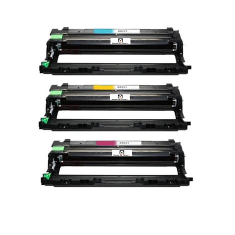 Compatible Drum Unit Replacement For BROTHER DR221C, DR221M, DR221Y (DR-221C, DR-221Y, DR-221M) Cyan, Magenta, Yellow (3-Pack)