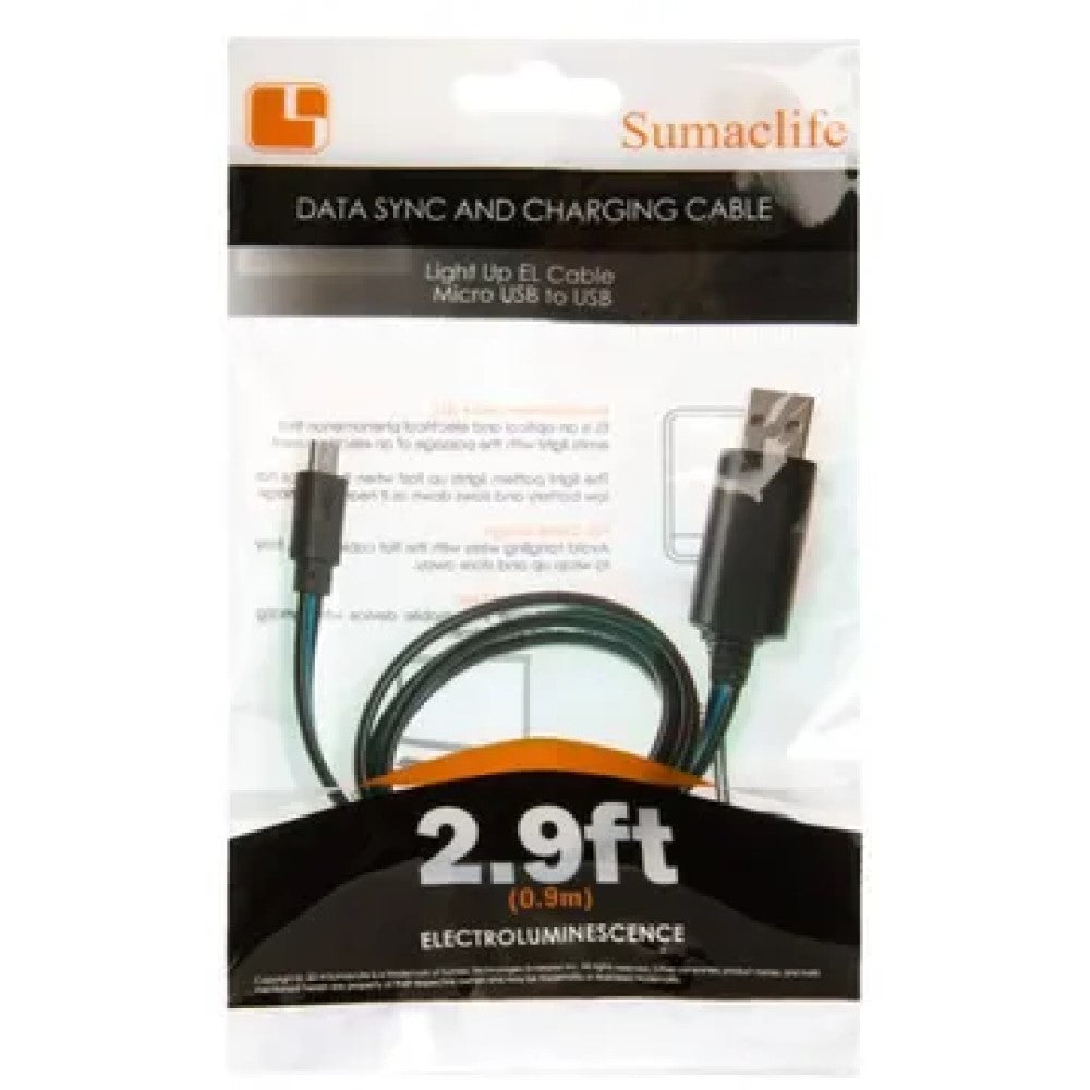 EC416 SumacLife 2.9 Foot Micro USB Charge Cable with Green Light