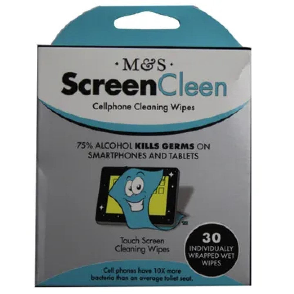 GE600 ScreenCleen 30 Pack 75% Alcohol Screen Cleaning Wipes GE600 ScreenCleen 30 Pack 75% Alcohol Screen Cleaning Wipes