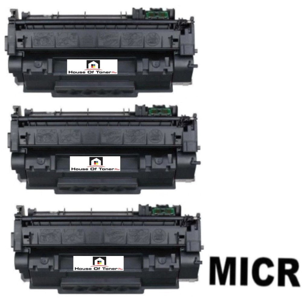 Compatible Toner Cartridge Replacement for HP Q7553A (53A) Black (3K YLD) 3-Pack (W/Micr) Compatible Toner Cartridge Replacement for HP Q7553A (53A) Black (3K YLD) 3-Pack (W/Micr)