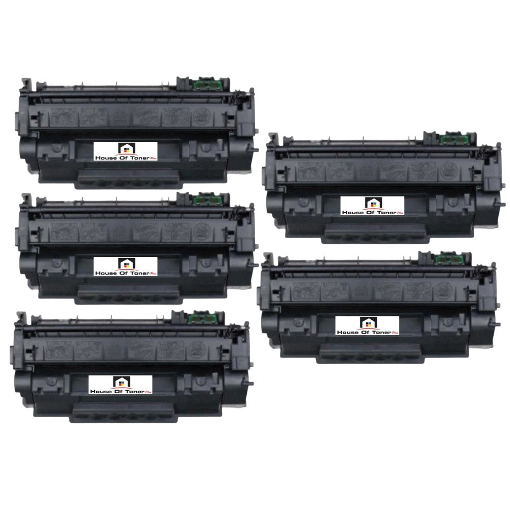 Compatible Toner Cartridge Replacement for HP Q7553A (53A) Black (3K YLD) 5-Pack Compatible Toner Cartridge Replacement for HP Q7553A (53A) Black (3K YLD) 5-Pack
