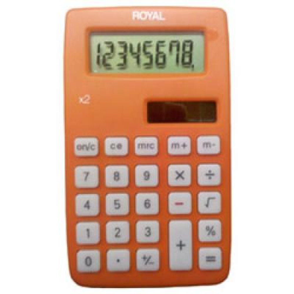 ADLX2 ROYAL X2 8 DIGIT DUAL POWER HANDHELD CALC ADLX2 ROYAL X2 8 DIGIT DUAL POWER HANDHELD CALC
