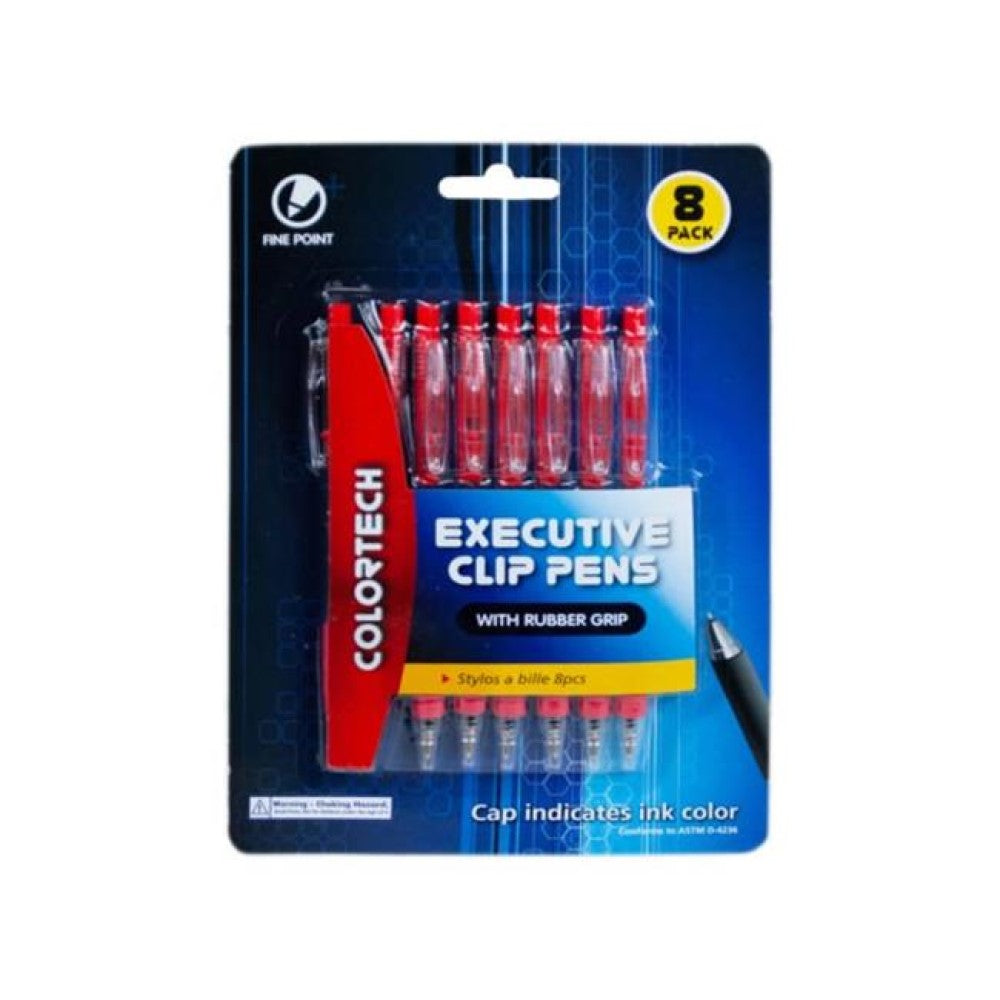 AE095 Executive 8 Pack Red Click Top Pen with Rubber Grip AE095 Executive 8 Pack Red Click Top Pen with Rubber Grip