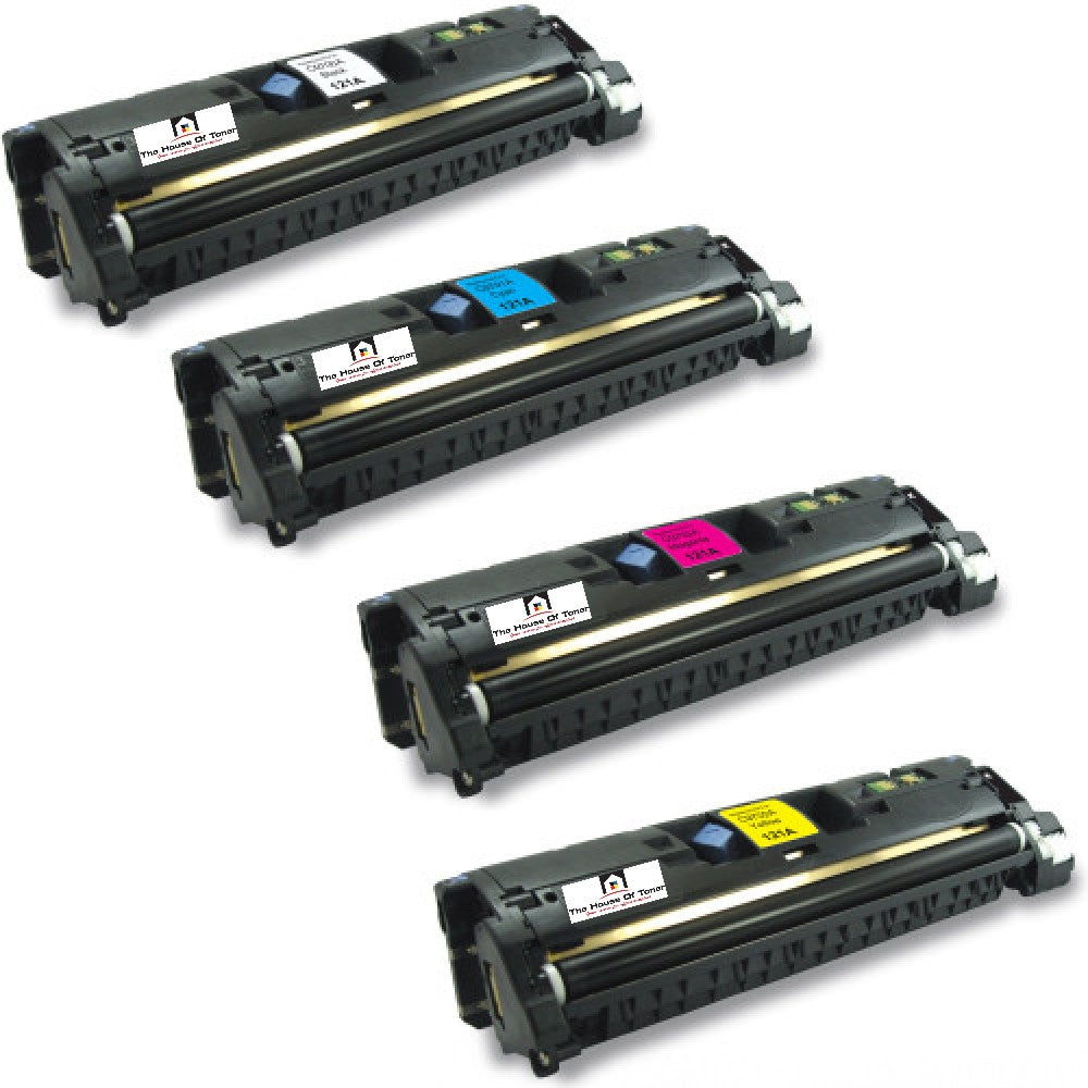 Compatible Toner Cartridge Replacement For HP C9700A, C9701A, C9702A, C9703A (121A) Black, Cyan, Yellow, Magenta (4K YLD) 4-Pack Compatible Toner Cartridge Replacement For HP C9700A, C9701A, C9702A, C9703A (121A) Black, Cyan, Yellow, Magenta (4K YLD) 4-Pack