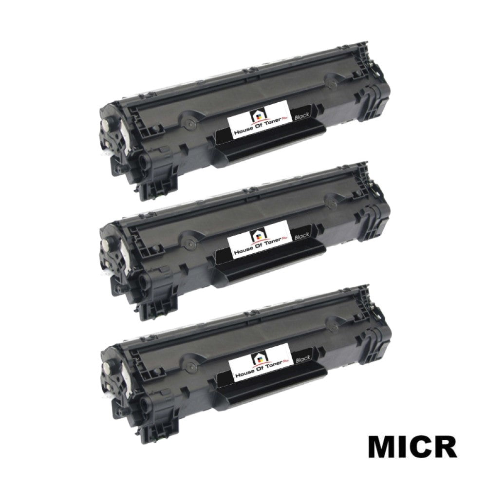 Compatible Toner Cartridge Replacement For HP CB436A (36A) Black (2K YLD) W/MICR (3-Pack) Compatible Toner Cartridge Replacement For HP CB436A (36A) Black (2K YLD) W/MICR (3-Pack)