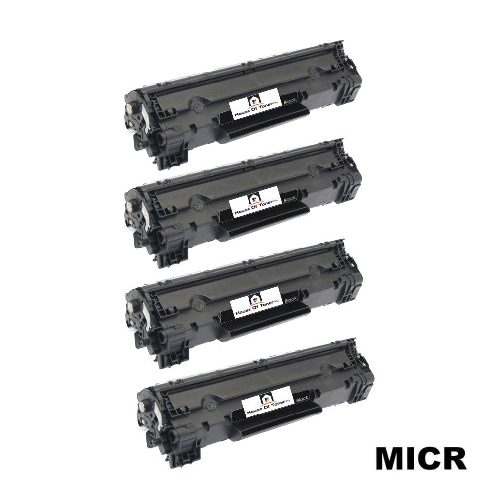 Compatible Toner Cartridge Replacement For HP CB436A (36A) Black (2K YLD) W/MICR (4-Pack) Compatible Toner Cartridge Replacement For HP CB436A (36A) Black (2K YLD) W/MICR (4-Pack)