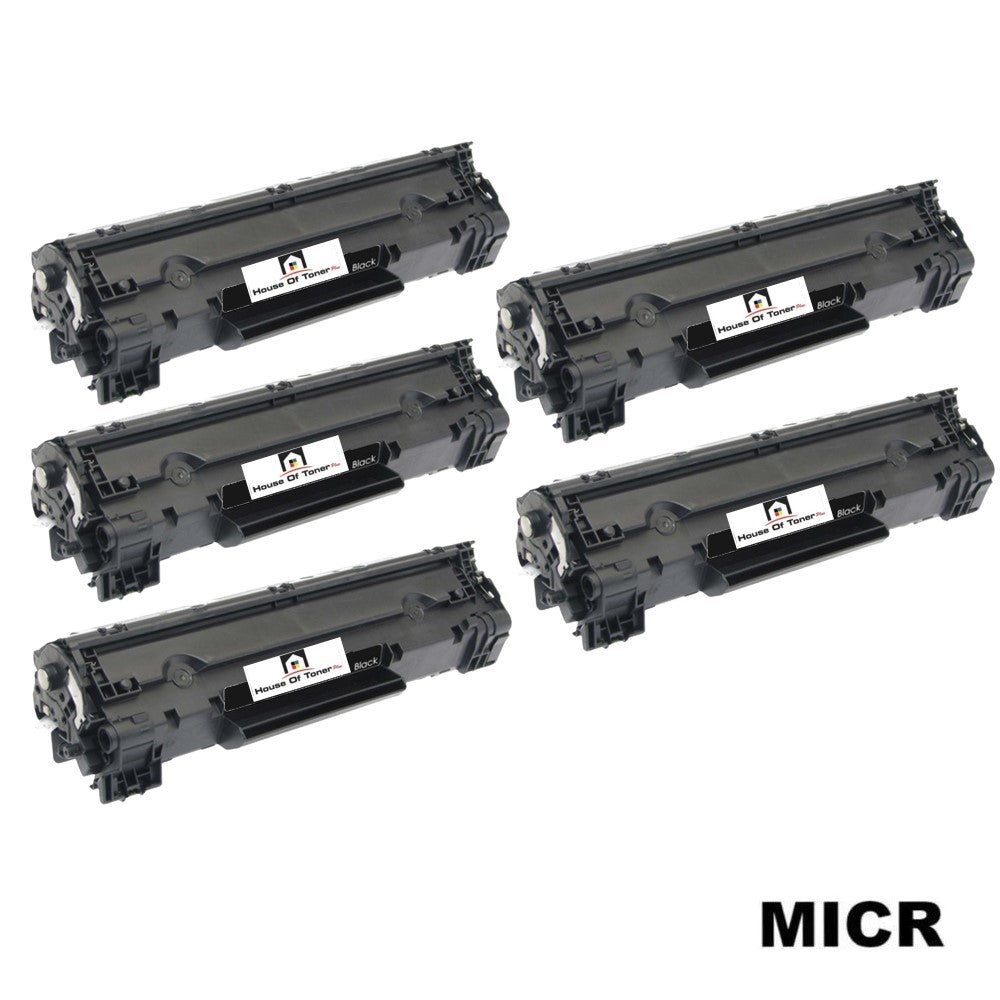 Compatible Toner Cartridge Replacement For HP CB436A (36A) Black (2K YLD) W/MICR (5-Pack) Compatible Toner Cartridge Replacement For HP CB436A (36A) Black (2K YLD) W/MICR (5-Pack)