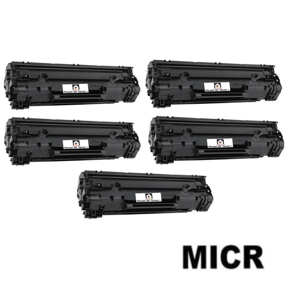 Compatible Toner Cartridge Replacement for HP CE285A (85A) Black (1.6K) W/Micr (5-Pack) Compatible Toner Cartridge Replacement for HP CE285A (85A) Black (1.6K) W/Micr (5-Pack)