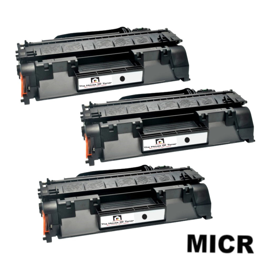 Compatible Toner Cartridge Replacement for HP CE505A (05A) Black (2.3K YLD) 3-Pack (W/MICR) Compatible Toner Cartridge Replacement for HP CE505A (05A) Black (2.3K YLD) 3-Pack (W/MICR)