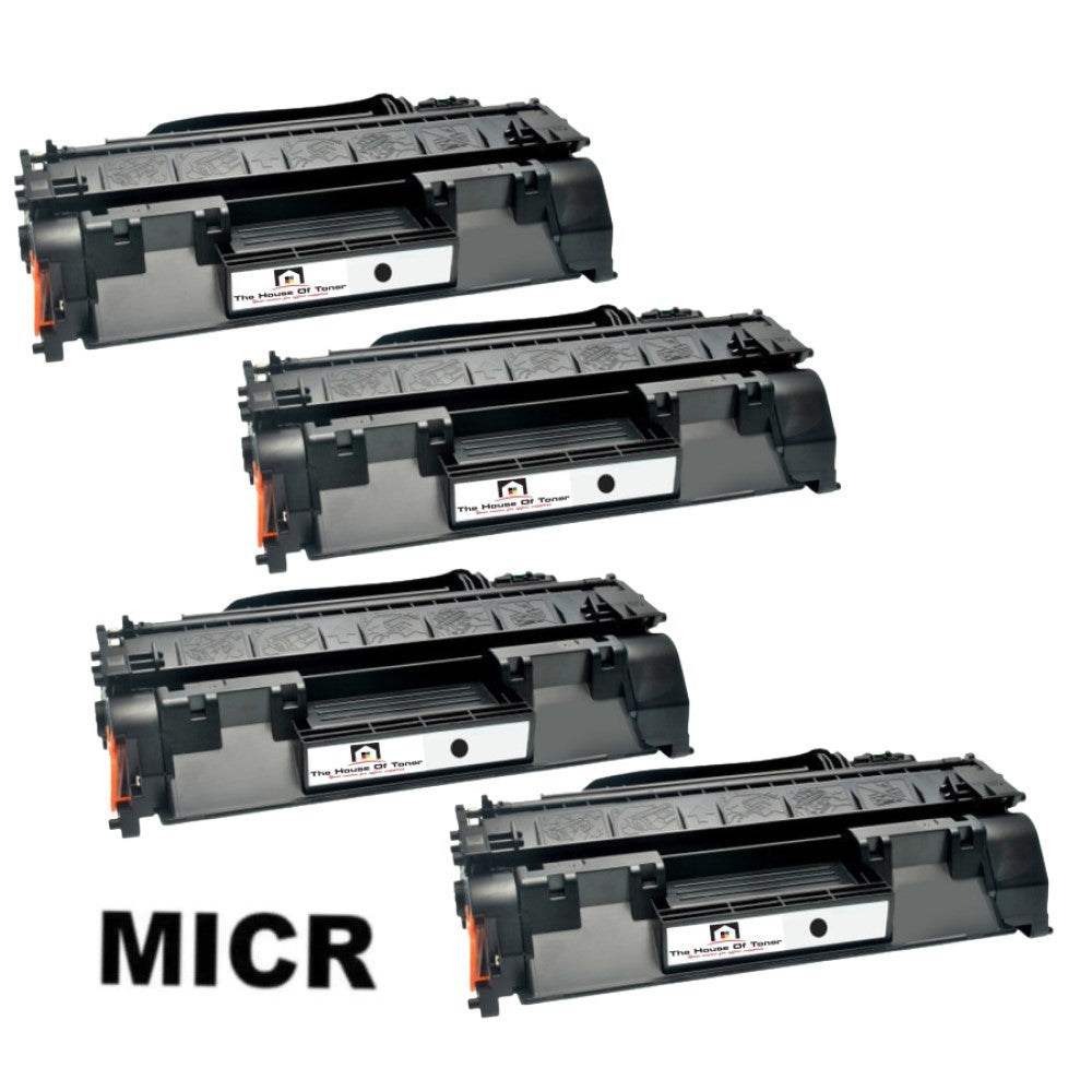 Compatible Toner Cartridge Replacement for HP CE505A (05A) Black (2.3K YLD) 4-Pack (W/MICR) Compatible Toner Cartridge Replacement for HP CE505A (05A) Black (2.3K YLD) 4-Pack (W/MICR)