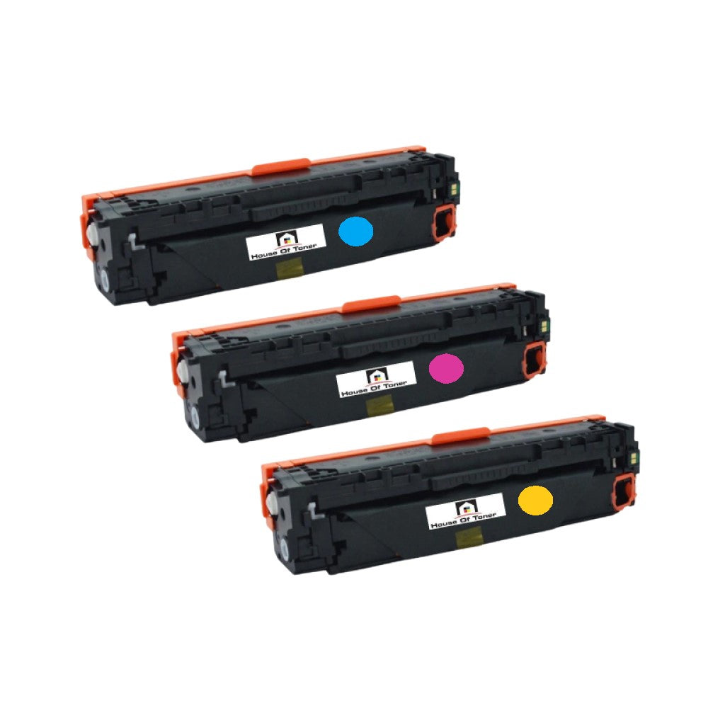 Compatible Toner Cartridge Replacement for HP CF211A, CF212A, CF213A (131A) Cyan, Yellow, Magenta (1.8K YLD) 3-Pack Compatible Toner Cartridge Replacement for HP CF211A, CF212A, CF213A (131A) Cyan, Yellow, Magenta (1.8K YLD) 3-Pack