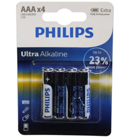 DA196 Philips Ultra Alkaline 4 Pack AAA Battery