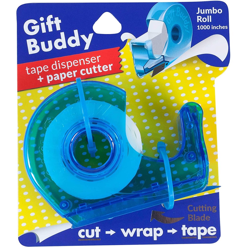 EC395 Gift Buddy Tape Dispenser & Paper Cutter with 1000' Roll