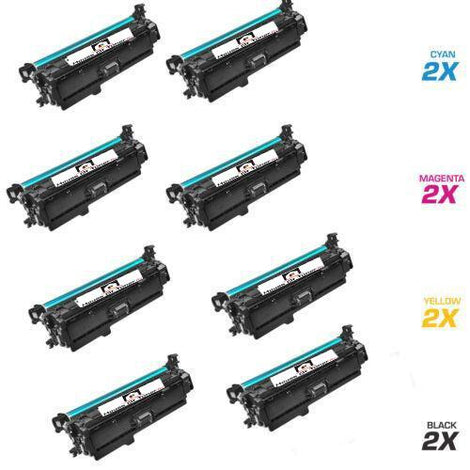 HP 2) CE260A, 2) CE261A, 2) CE262A, 2) CE263A (COMPATIBLE) 8 PACK