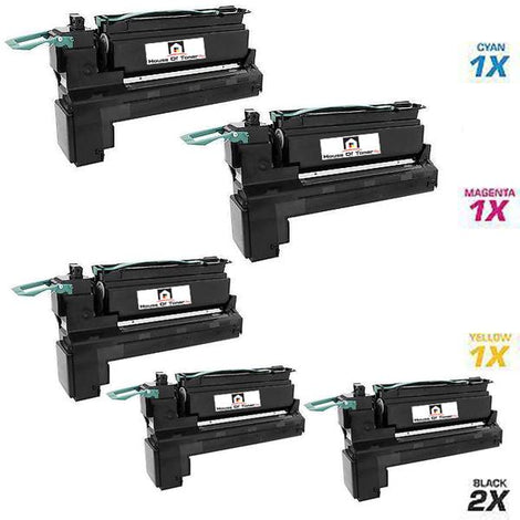 LEXMARK C792 Toner Set for C792DE, C792DHE, C792DTE and C792E (COMPATIBLE) 5 PACK