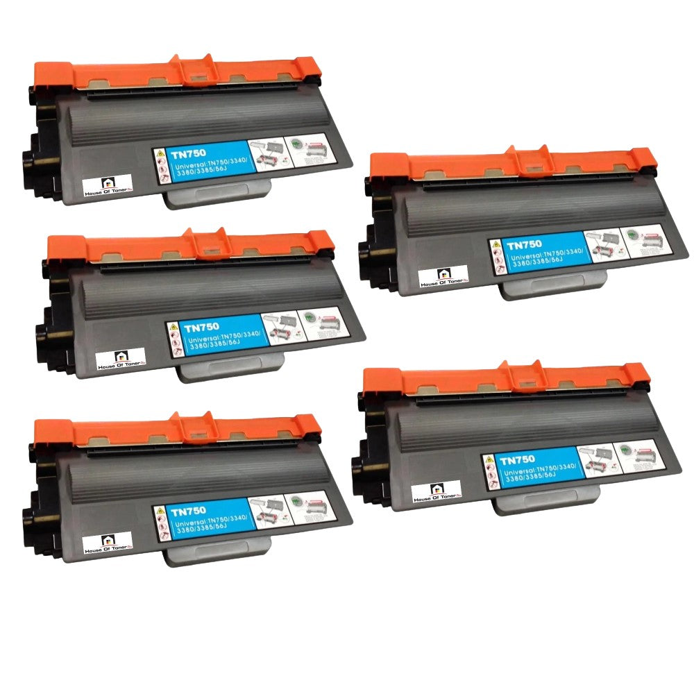 Compatible Toner Cartridge Replacement For BROTHER TN750 (TN-750) High Yield Black (5-Pack) Compatible Toner Cartridge Replacement For BROTHER TN750 (TN-750) High Yield Black (5-Pack)