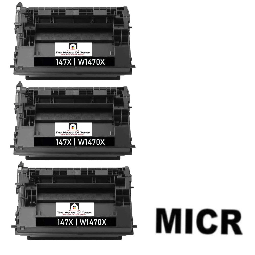 Compatible Toner Cartridge Replacement For HP W1470X (HP 147X) High Yield Black (25.2K YLD) 3-Pack (W/Micr) Compatible Toner Cartridge Replacement For HP W1470X (HP 147X) High Yield Black (25.2K YLD) 3-Pack (W/Micr)