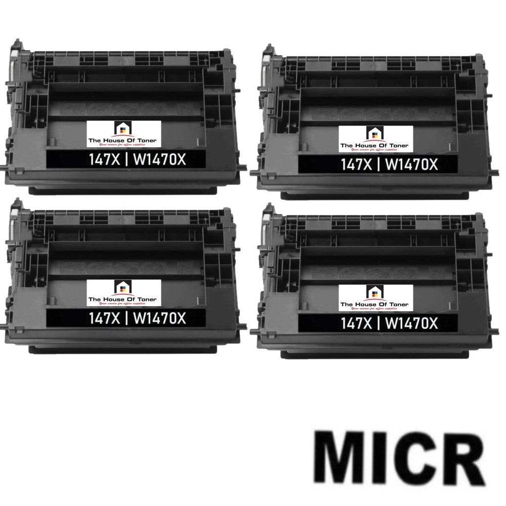 Compatible Toner Cartridge Replacement For HP W1470X (HP 147X) High Yield Black (25.2K YLD) 4-Pack (W/Micr) Compatible Toner Cartridge Replacement For HP W1470X (HP 147X) High Yield Black (25.2K YLD) 4-Pack (W/Micr)