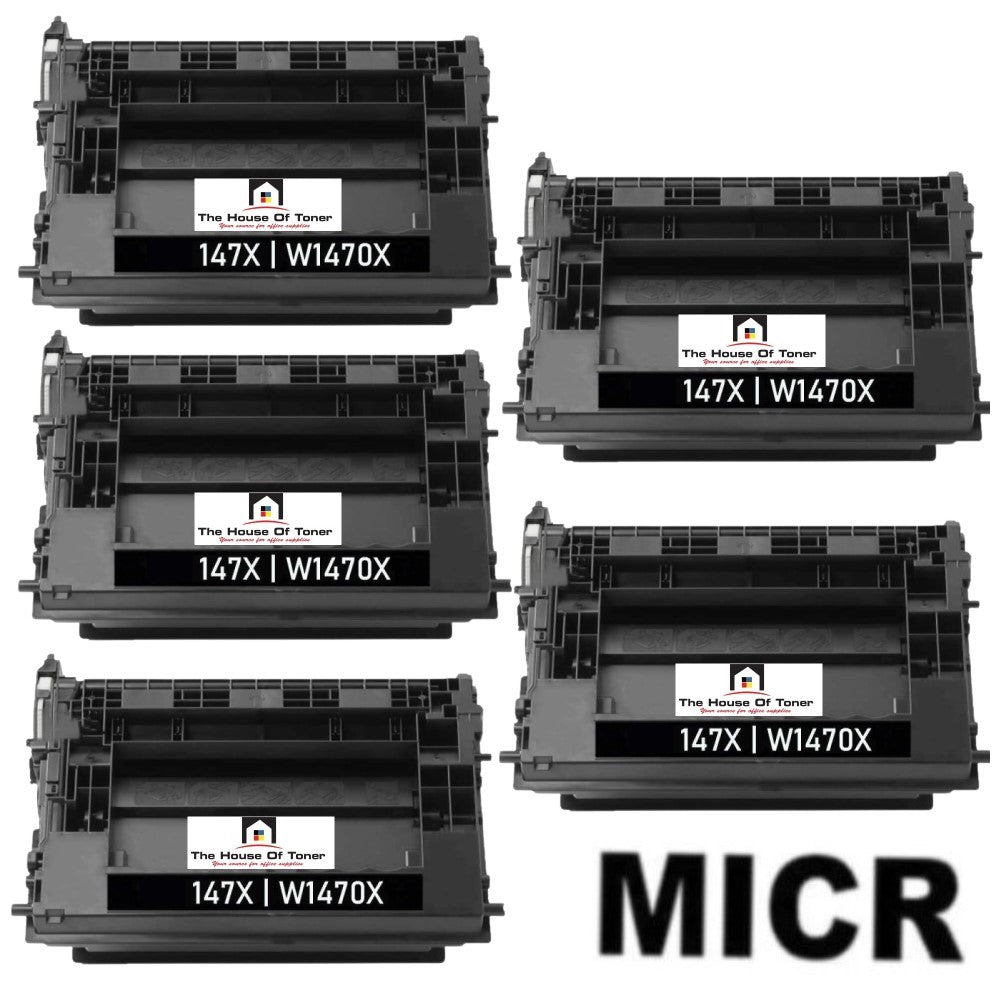 Compatible Toner Cartridge Replacement For HP W1470X (HP 147X) High Yield Black (25.2K YLD) 5-Pack (W/Micr) Compatible Toner Cartridge Replacement For HP W1470X (HP 147X) High Yield Black (25.2K YLD) 5-Pack (W/Micr)