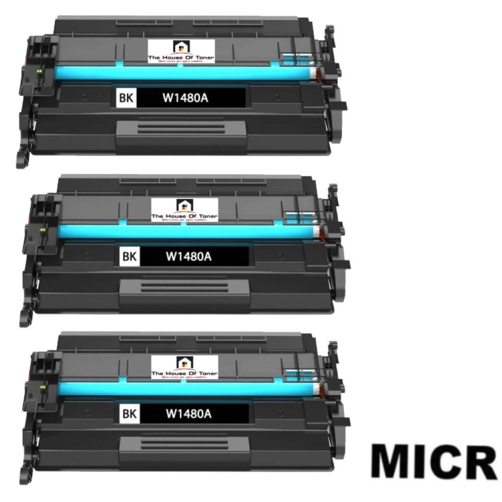 Compatible Toner Cartridge Replacement For HP W1480A (148A) Black (2.9K YLD) W/Micr (3-Pack) Compatible Toner Cartridge Replacement For HP W1480A (148A) Black (2.9K YLD) W/Micr (3-Pack)