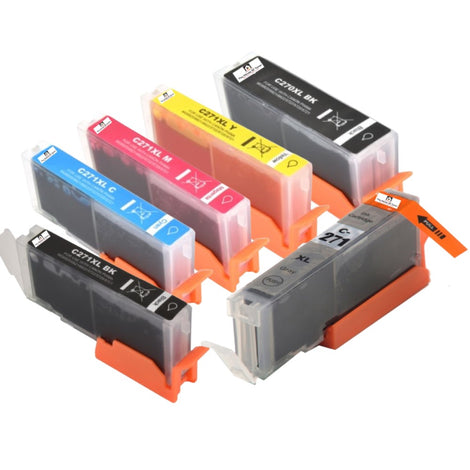 Compatible Ink Cartridge Replacement for CANON 0337C001, 0338C001, 0339C001, 0340C001, 0336C001, 0319C001 (CLI-271XLC,Y, M, GY, BK, PGI-270XL) Cyan, Yellow, Magenta, Gray, Black (300 YLD) 6-Pack