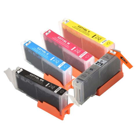 Compatible Ink Cartridge Replacement for CANON 0337C001, 0338C001, 0339C001, 0340C001, 0336C001 (CLI-271XLC,Y, M, GY, BK) Cyan, Yellow, Magenta, Gray, Black (300 YLD) 5-Pack