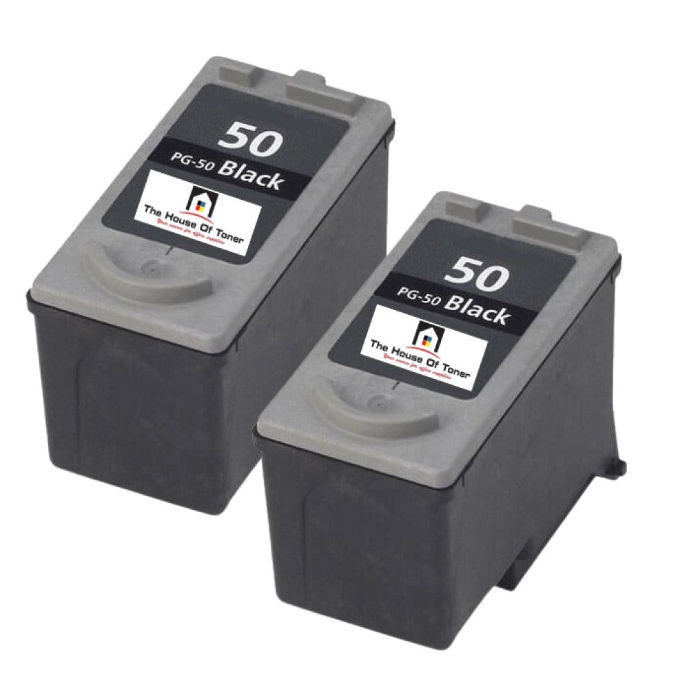 Compatible Ink Cartridge Replacement for CANON 0616B002 (PG-50) Black (330 YLD) 2-Pack
