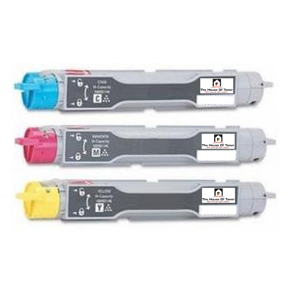 Compatible Toner Cartridge Replacement for XEROX 106R01144, 106R01145, 106R01146 (Yellow, Magenta, Cyan) 10K YLD (3-Pack)