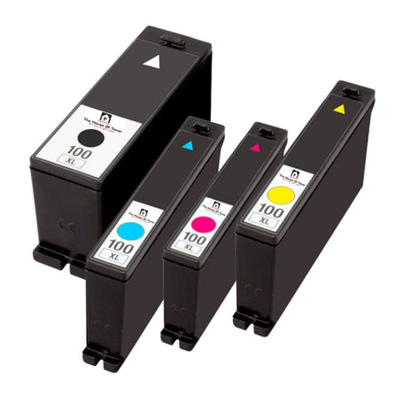 Compatible Ink Cartridge Replacement For Lexmark 14N1069, 14N1070, 14N1071, 14N1068 (100XL, Cyan, Magenta, Yellow, Black) 600 YLD (4-Pack)