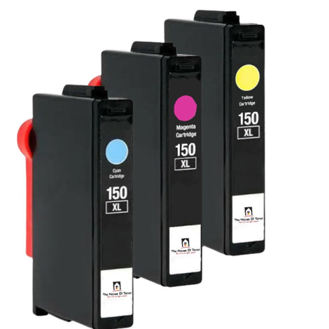 Compatible Ink Cartridge Replacement For Lexmark 14N1615, 14N1616, 14N1618 (150XL, Cyan, Magenta, Yellow) 700 YLD (3-Pack)