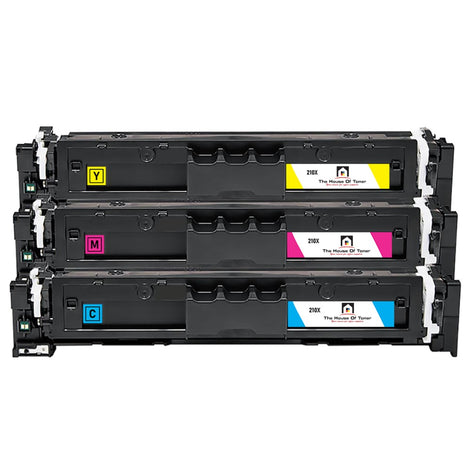 Compatible Toner Cartridge Replacement for HP W2101X, W2102X, W2103X (210X) Magenta, Cyan, Yellow (5.5K YLD) 3-Pack