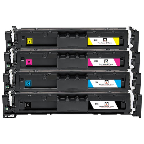 Compatible Toner Cartridge Replacement for HP W2100X, W2101X, W2102X, W2103X (210X) Magenta, Cyan, Yellow, Black (7.8K YLD-Black, 5.5K YLD-Color) 4-Pack