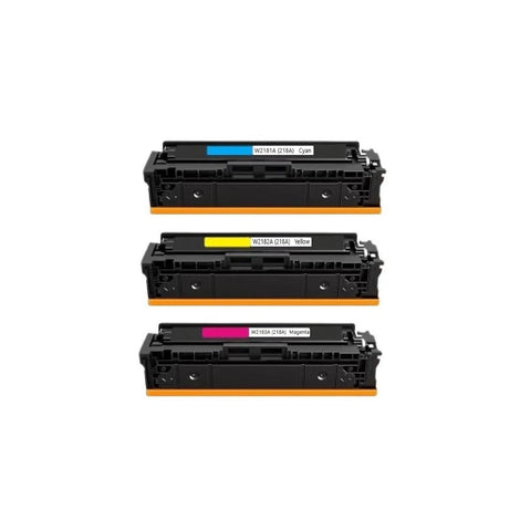 Compatible Toner Cartridge Replacement For HP W2181A, W2182A, W2183A (218A) Cyan, Yellow, Magenta (1.2K YLD) Pro 3201dw, MFP 330fdw, MFP 3301sdw (3 Pack)