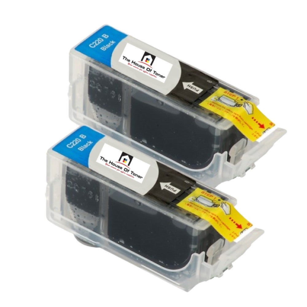 Compatible Ink Cartridge Replacement for CANON 2945B001AA (PGI-220BK) Black (350 YLD) 2-Pack