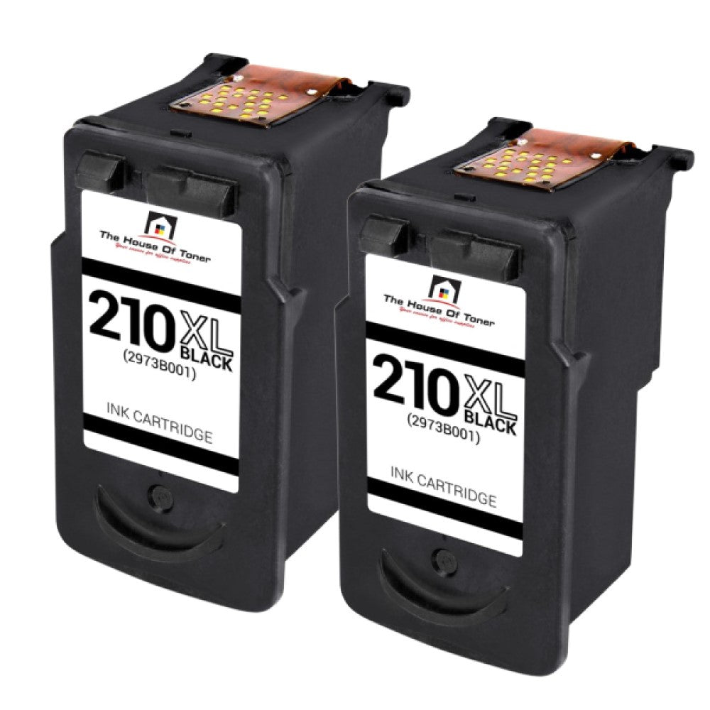 Compatible Ink Cartridge Replacement for CANON 2973B001 (PG-210XL) Black (400 YLD) 2-Pack