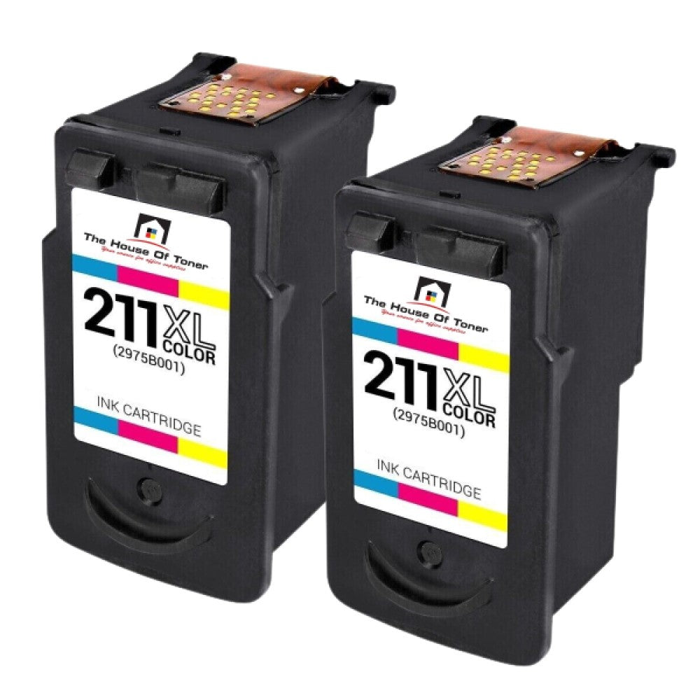 Compatible Ink Cartridge Replacement for CANON 2975B001 (CL-211XL) Tri-Color (350 YLD) 2-Pack