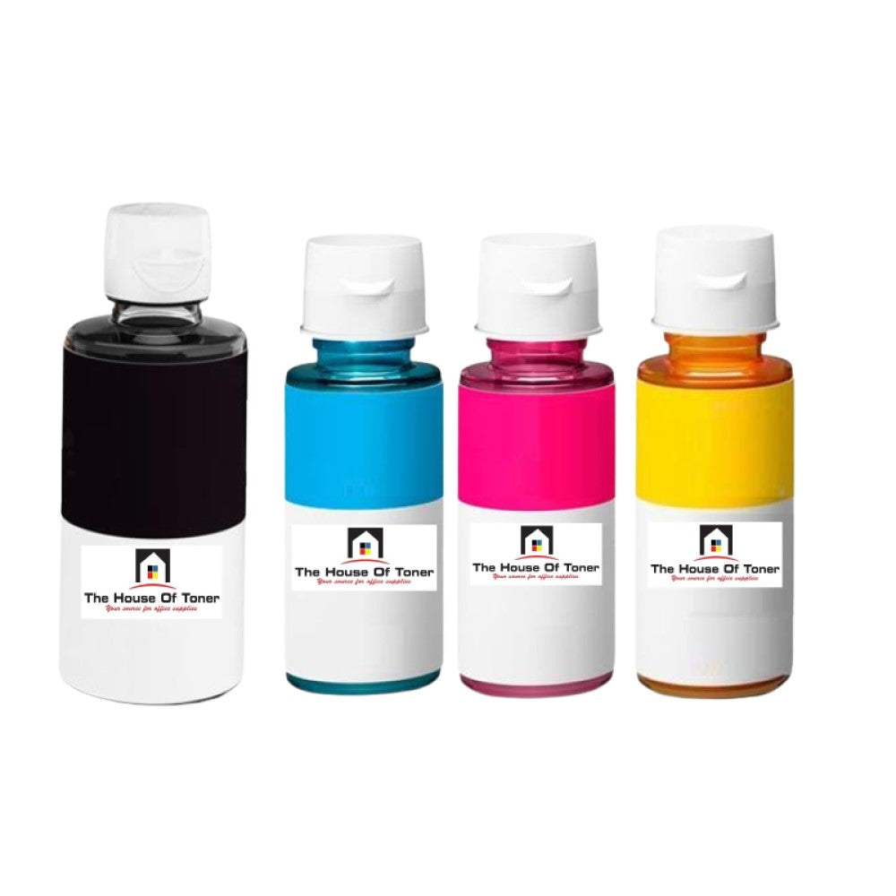 Compatible Ink Bottle Replacement For HP 1VU26AN, 1VU27AN, 1VU28AN, 1VV24AN (31) Cyan, Magenta, Yellow, Black (Black-6K YLD, Color-8K YLD) 4-Pack