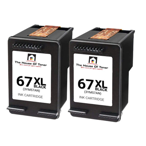 Compatible Ink Cartridge Replacement For HP 3YM57AN (67XL) Black (240 YLD) 2-Pack