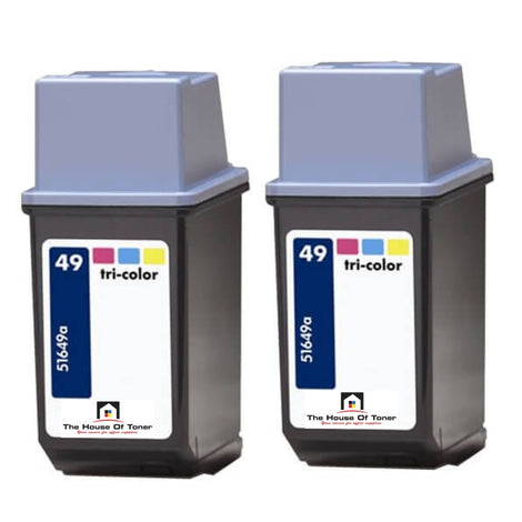 Compatible Ink Cartridge Replacement for HP 51649A (49) Tri-Color (25ML) 2-Pack