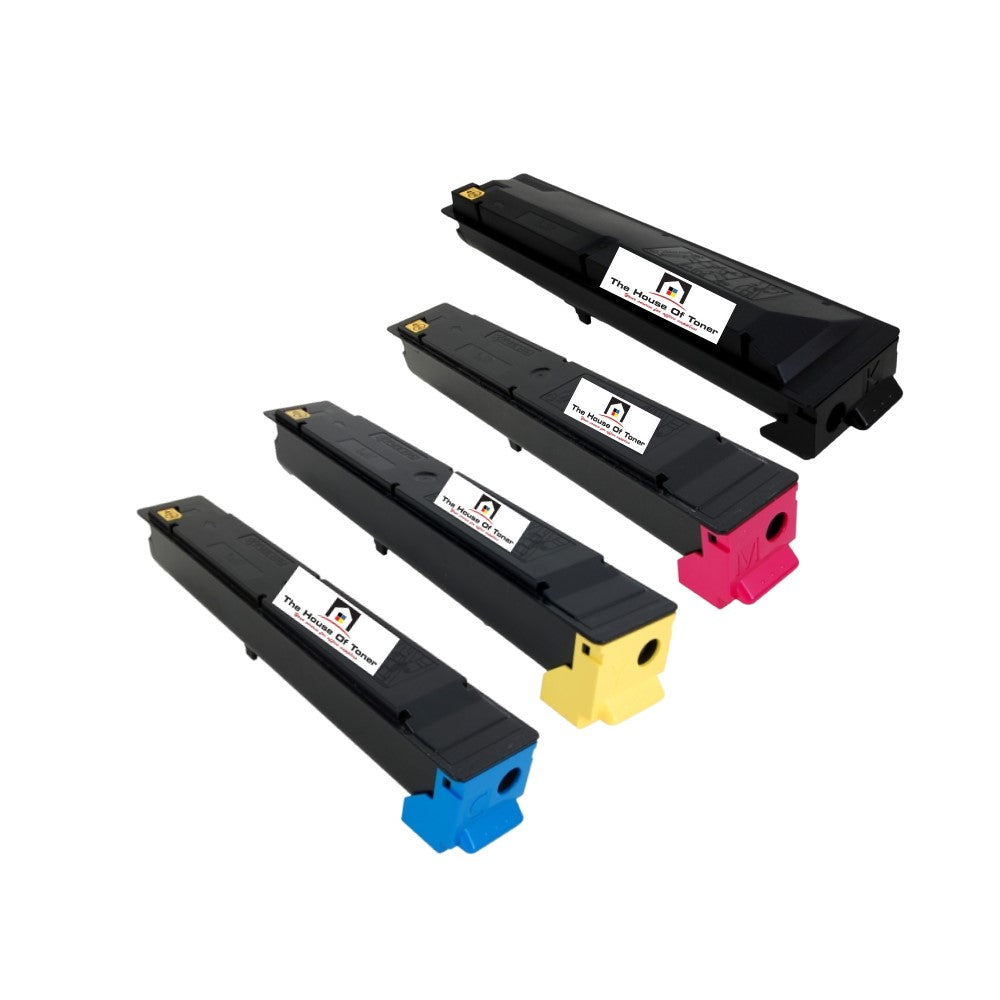 Compatible Toner Cartridge Replacement For Kyocera Mita 1T02R6AUS0; 1T02R6BUS0; 1T02R6CUS0; 1T02R60US0 (TK-5217Y; TK-5217C; TK-5217M; TK-5217K) Yellow, Cyan, Magenta, Black (4-Pack)