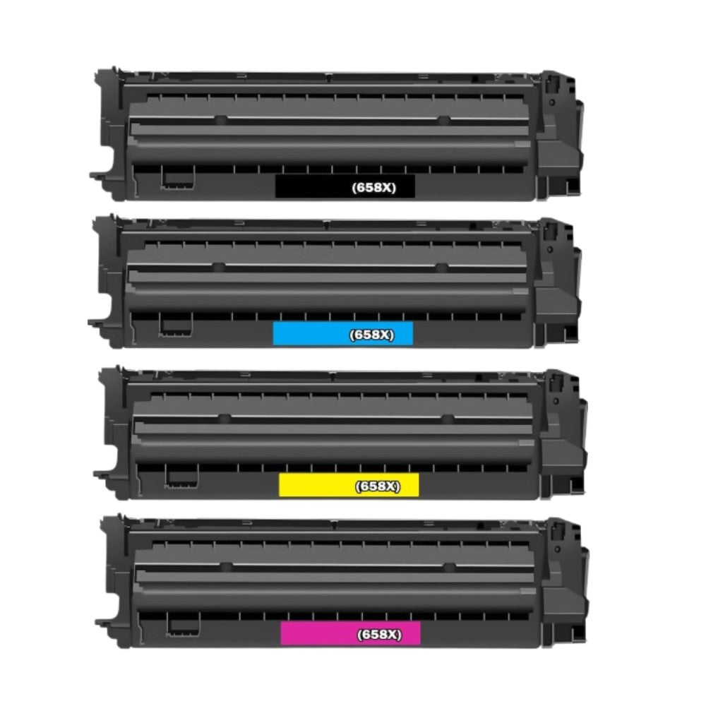 Compatible High Yield Black, Cyan, Yellow, Magenta Toner Cartridge Replacement for HP W2000X, W2001X, W2002X, W2003X (658X) Compatible (4 Pack)