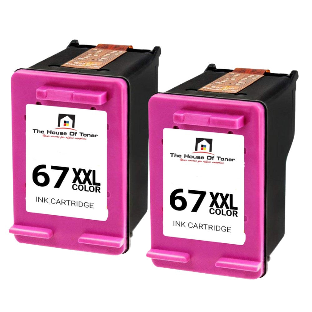 Compatible Ink Cartridge Replacement For HP 6ZA16AN (67XXL) Extra High Yield Tri-Color (400 YLD) 2-Pack